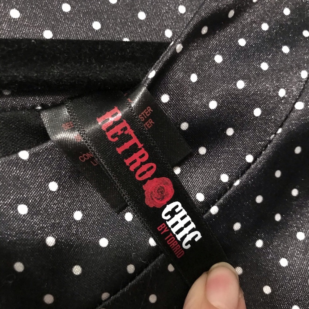 Vintage inspired black, white polka dot dress